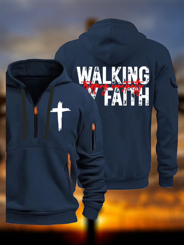 Walking By Faith Tripping Constantly  Jesus God Christian Zipper Hoodies