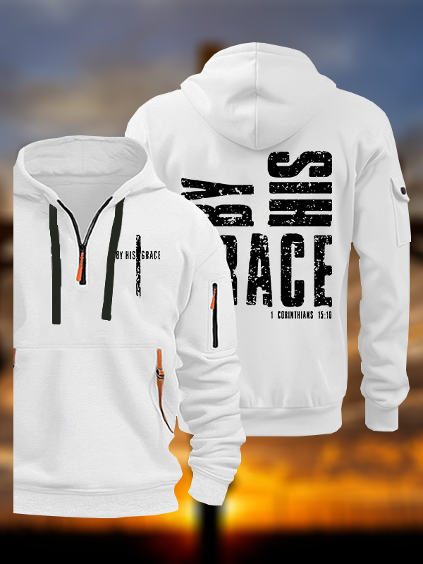 By His Grace Jesus God Christian Zipper Hoodies