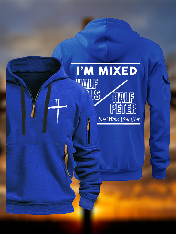 I Am Mixed Half Jesus and Half Peter Jesus God Christian Zipper Hoodies