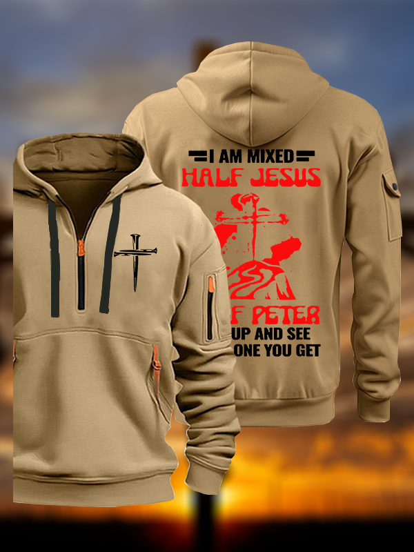I Am Mixed Half Jesus And Half Peter Jesus God Christian Zipper Hoodies
