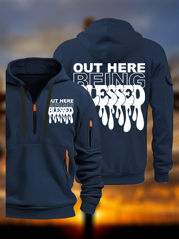 Out Here Being Blessed Jesus God Christian Zipper Hoodies