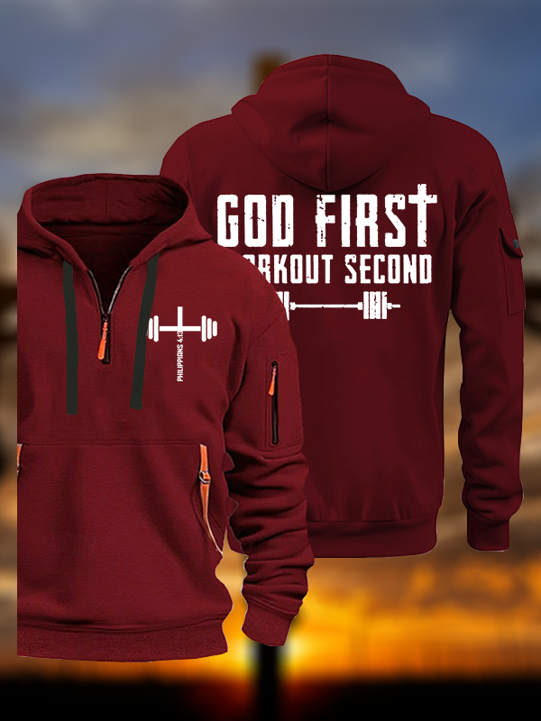 God First Workout Second Jesus God Christian Zipper Hoodies