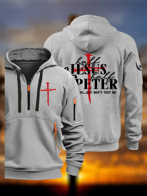 Half Jesus Half Peter Jesus God Christian Zipper Hoodies