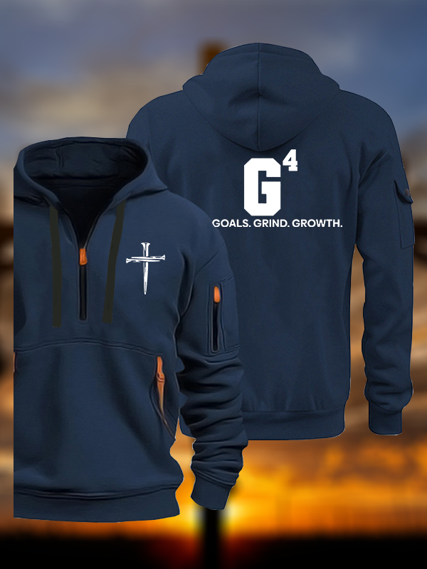 God Goals Grind Growth Jesus God Christian Zipper Hoodies