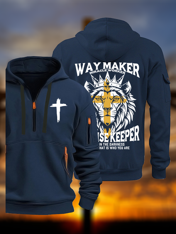Lion Way Maker Miracle Worker Jesus God Christian Zipper Hoodies