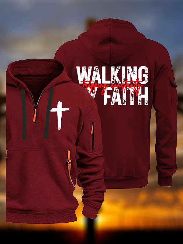 Walking By Faith Tripping Constantly  Jesus God Christian Zipper Hoodies