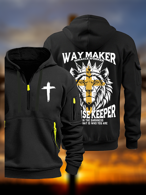 Lion Way Maker Miracle Worker Jesus God Christian Zipper Hoodies