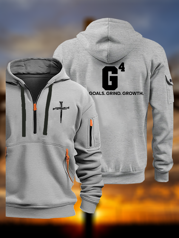 God Goals Grind Growth Jesus God Christian Zipper Hoodies