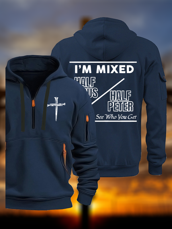 I Am Mixed Half Jesus and Half Peter Jesus God Christian Zipper Hoodies