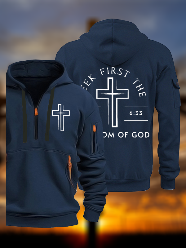 Seek First The Kingdom Of God Jesus God Christian Zipper Hoodies