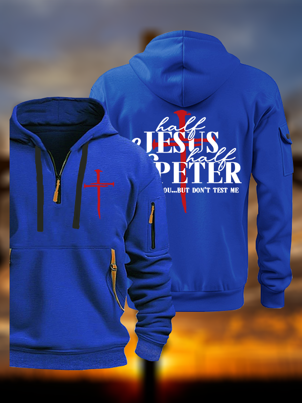 Half Jesus Half Peter Jesus God Christian Zipper Hoodies