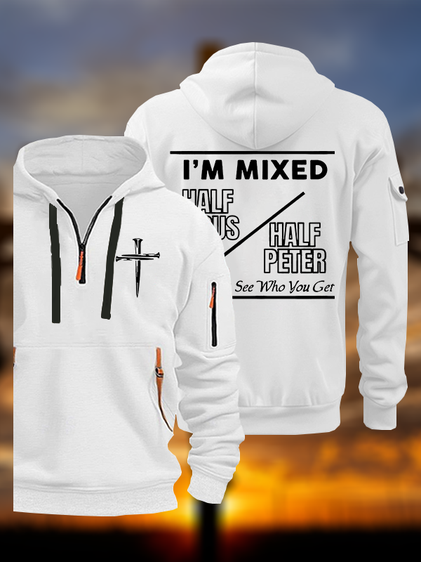 I Am Mixed Half Jesus and Half Peter Jesus God Christian Zipper Hoodies