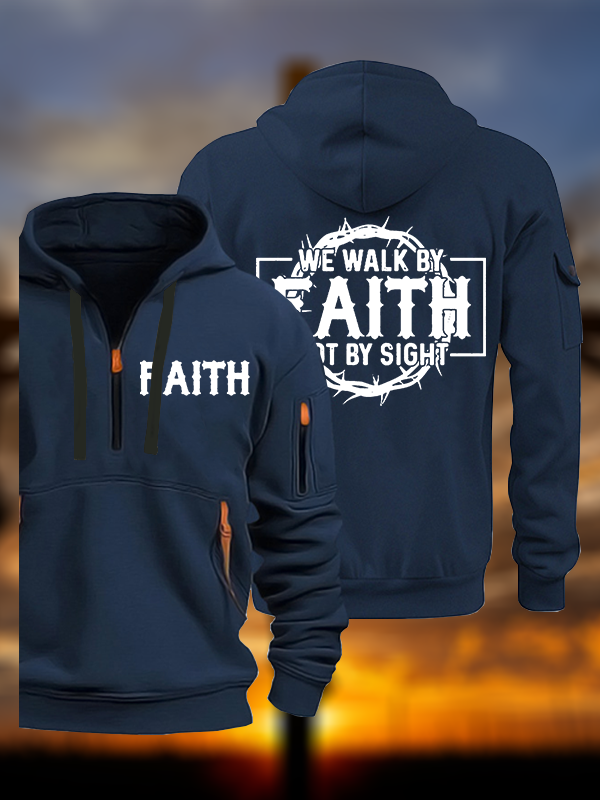 Walk By Faith Not By Sight Jesus God Christian Zipper Hoodies