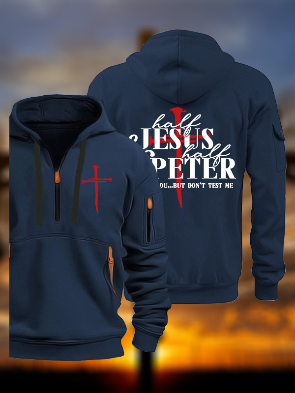 Half Jesus Half Peter Jesus God Christian Zipper Hoodies