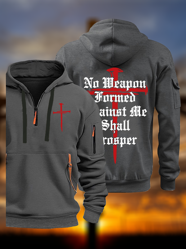 No Weapon Formed Against Me Shall Prosper Jesus God Christian Zipper Hoodies