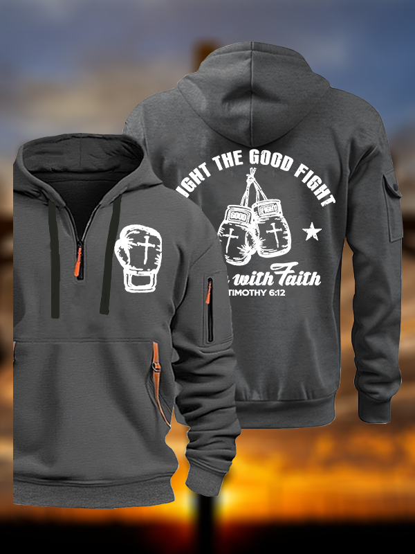 Fight The Good Fight Jesus God Christian Zipper Hoodies
