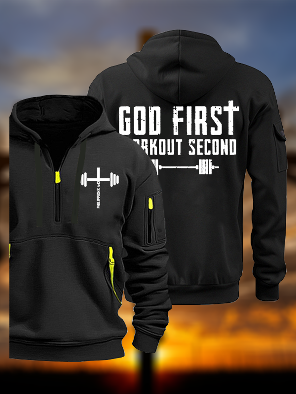 God First Workout Second Jesus God Christian Zipper Hoodies