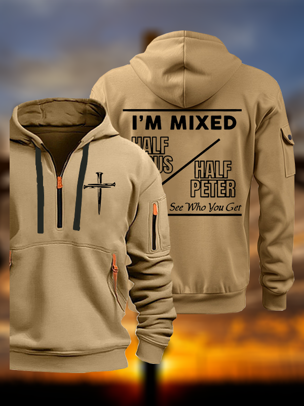 I Am Mixed Half Jesus and Half Peter Jesus God Christian Zipper Hoodies
