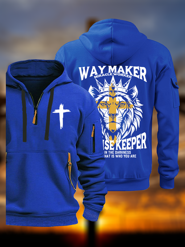 Lion Way Maker Miracle Worker Jesus God Christian Zipper Hoodies