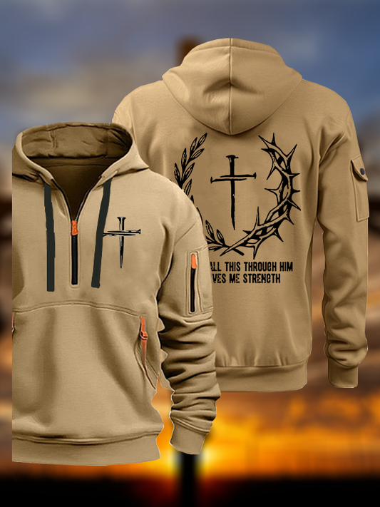 I Can Do All This Throuch Him Who Gives Me Strength Jesus God Christian Zipper Hoodies
