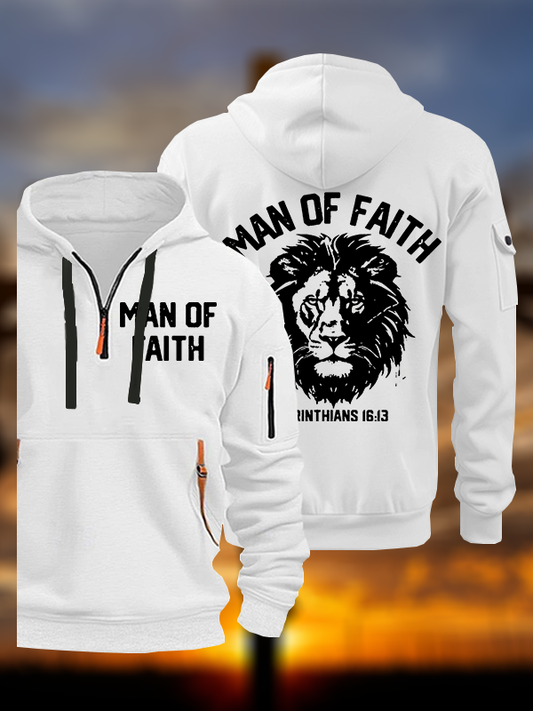 Man Of Faith  Jesus God Christian Zipper Hoodies