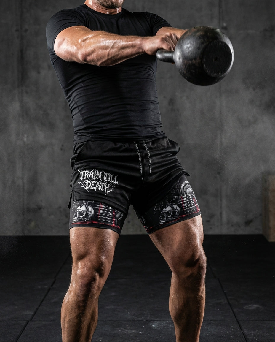 Train Till Death 2 in 1 Training Gym Shorts 11493