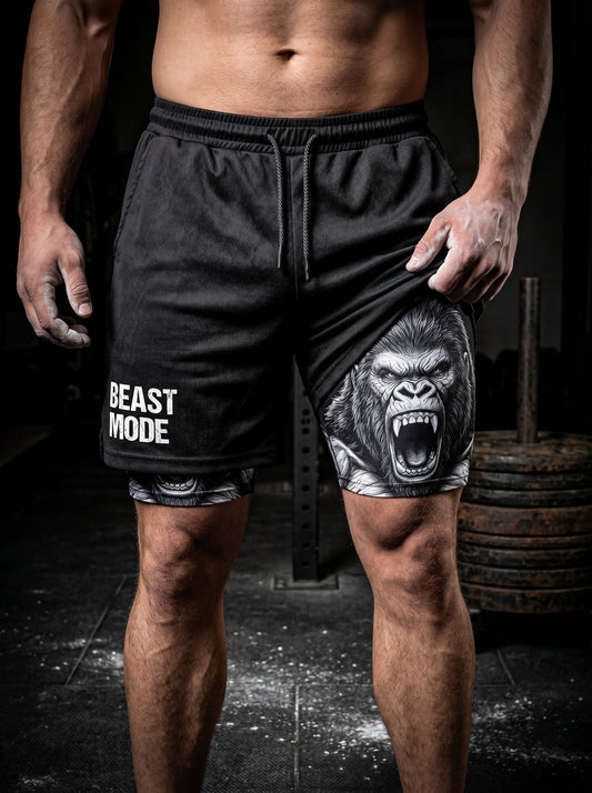 Unleashed Beast 2-in-1 Gorilla Gym Shorts Breathable 11545