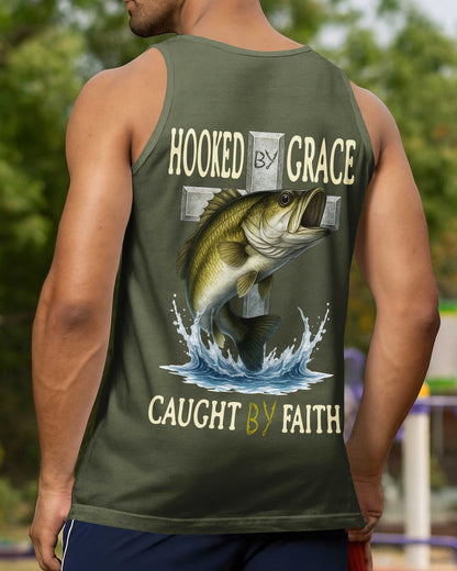 Hooked By Grace Caught By Faith All Over Print T-Shirt