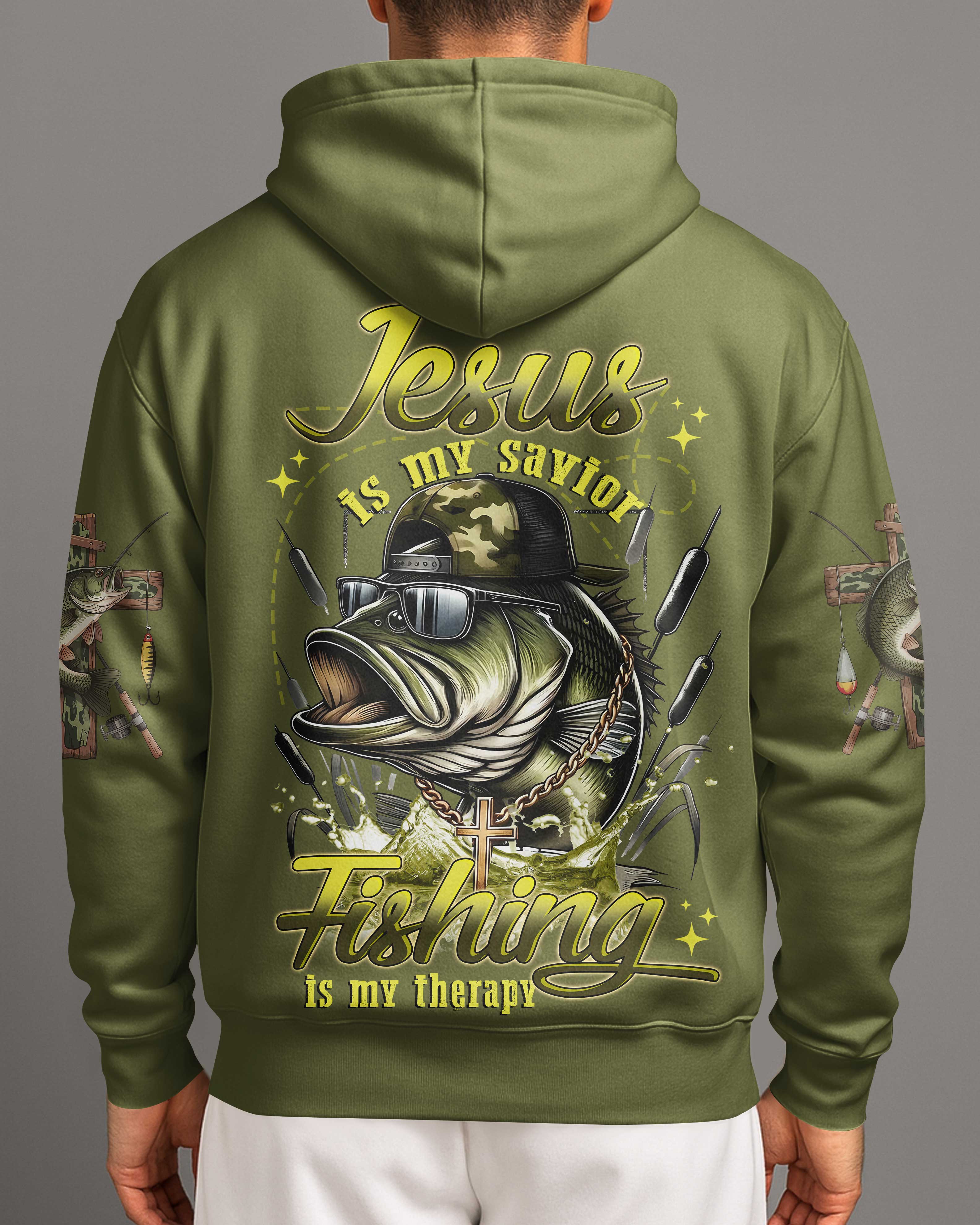 Jesus Is My Savior Fishing Is My Therapy T-Shirt