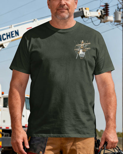 This Lineman Fixes What Storms Break With The Strength God Gives T-Shirt