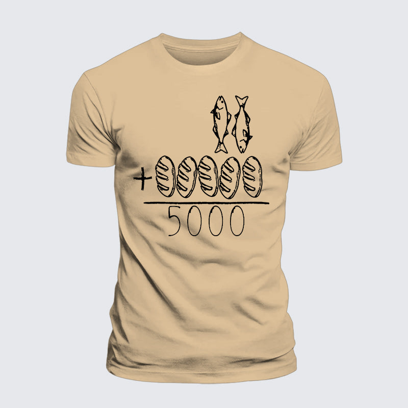 Luxe Mercerized Cotton Tee - 2 Fishes 5 Breads Jesus Feeds The 5000