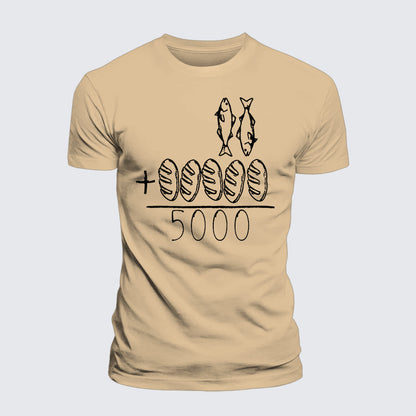 Luxe Mercerized Cotton Tee - 2 Fishes 5 Breads Jesus Feeds The 5000