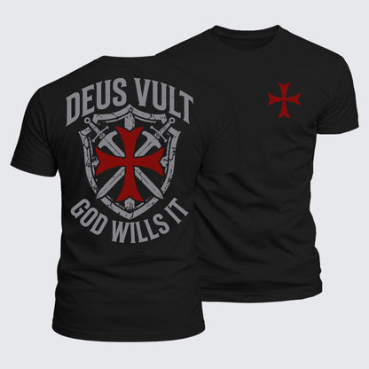 Luxe Mercerized Cotton Tee - Deus Vult: God Wills It