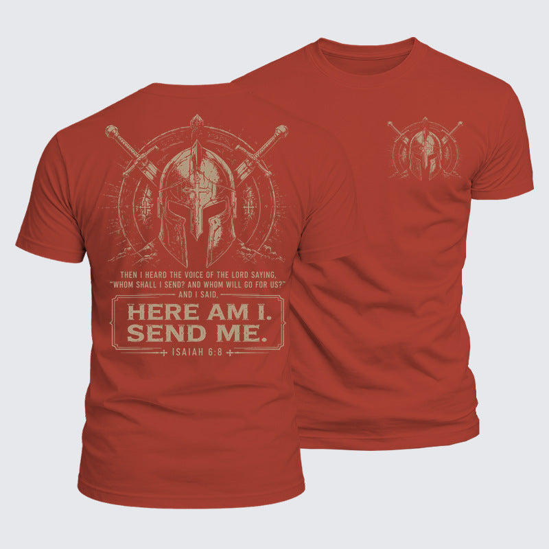 Luxe Mercerized Cotton Tee - Here I Am Send Me Isaiah 6:8
