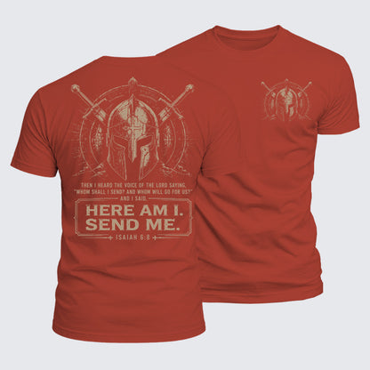 Luxe Mercerized Cotton Tee - Here I Am Send Me Isaiah 6:8