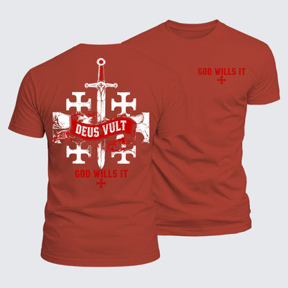 Luxe Mercerized Cotton Tee - Deus Vult: God Wills It