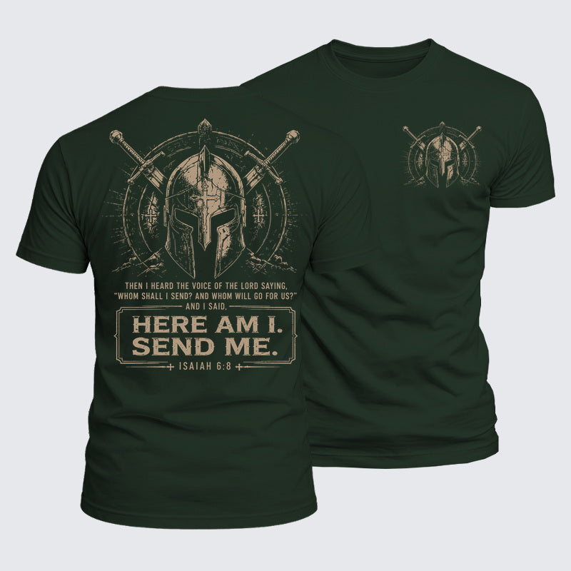 Luxe Mercerized Cotton Tee - Here I Am Send Me Isaiah 6:8
