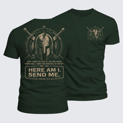 Luxe Mercerized Cotton Tee - Here I Am Send Me Isaiah 6:8