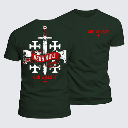 Luxe Mercerized Cotton Tee - Deus Vult: God Wills It