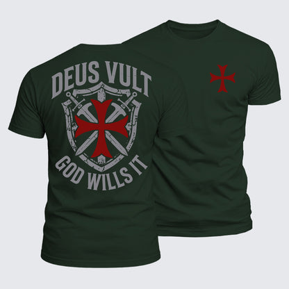 Luxe Mercerized Cotton Tee - Deus Vult: God Wills It