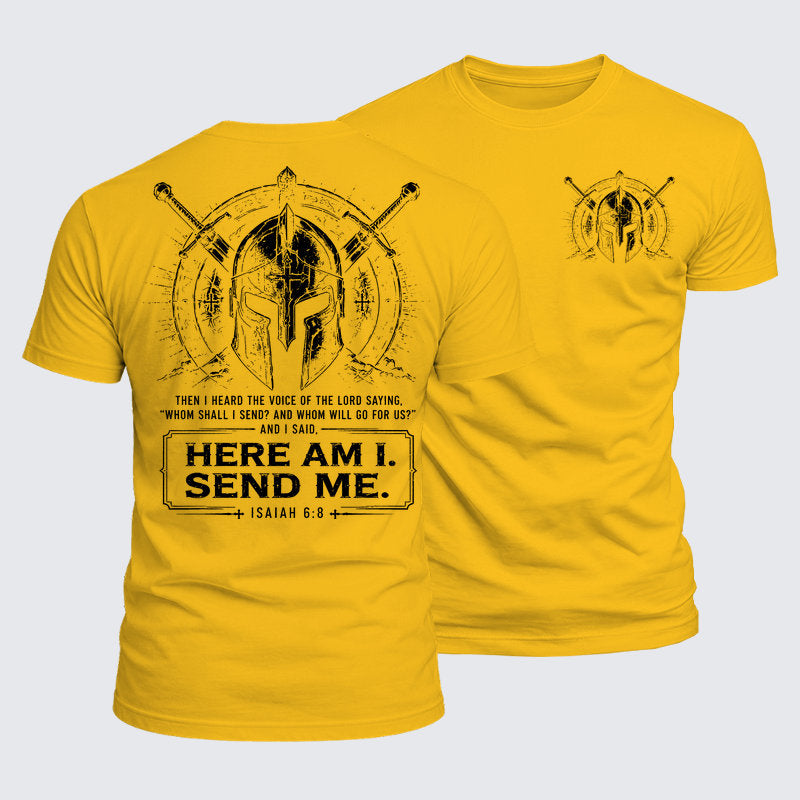 Luxe Mercerized Cotton Tee - Here I Am Send Me Isaiah 6:8