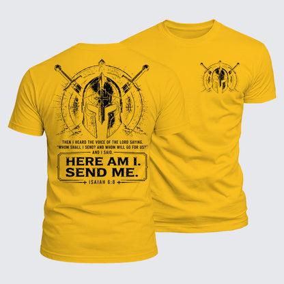 Luxe Mercerized Cotton Tee - Here I Am Send Me Isaiah 6:8