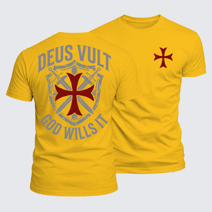 Luxe Mercerized Cotton Tee - Deus Vult: God Wills It