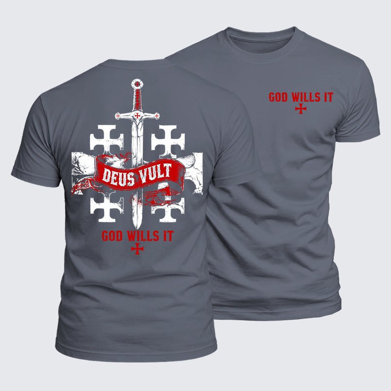 Luxe Mercerized Cotton Tee - Deus Vult: God Wills It