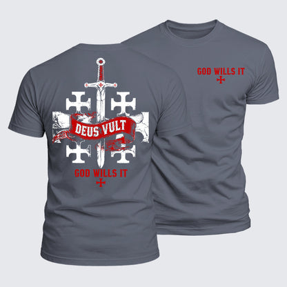 Luxe Mercerized Cotton Tee - Deus Vult: God Wills It