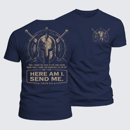 Luxe Mercerized Cotton Tee - Here I Am Send Me Isaiah 6:8