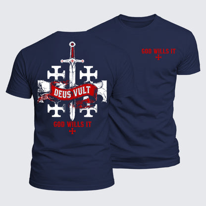 Luxe Mercerized Cotton Tee - Deus Vult: God Wills It