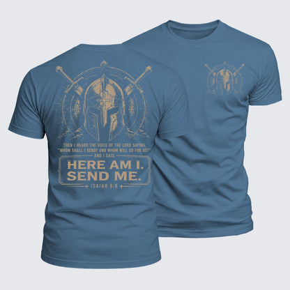 Luxe Mercerized Cotton Tee - Here I Am Send Me Isaiah 6:8