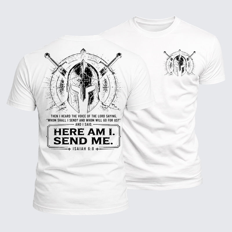Luxe Mercerized Cotton Tee - Here I Am Send Me Isaiah 6:8