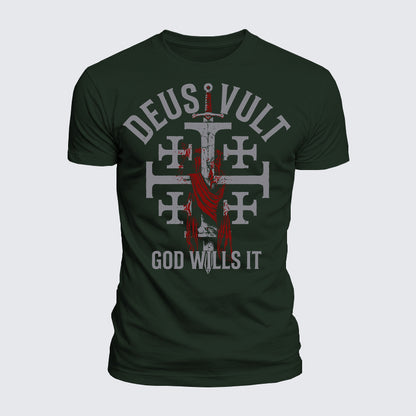 Luxe Mercerized Cotton Tee - Deus Vult: God Wills It
